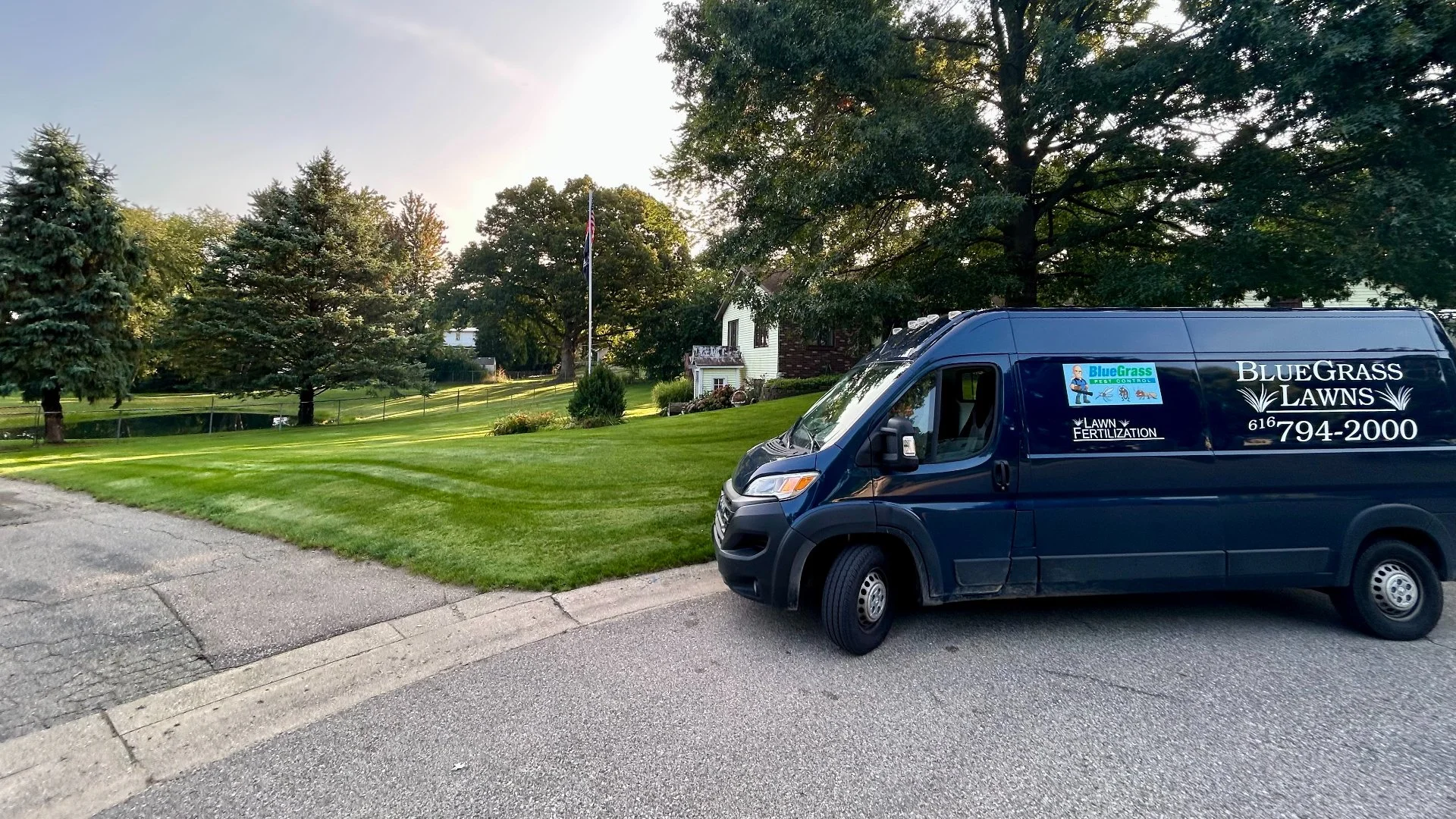 Home in Grand Rapids, MI with green grass that's weed-free.