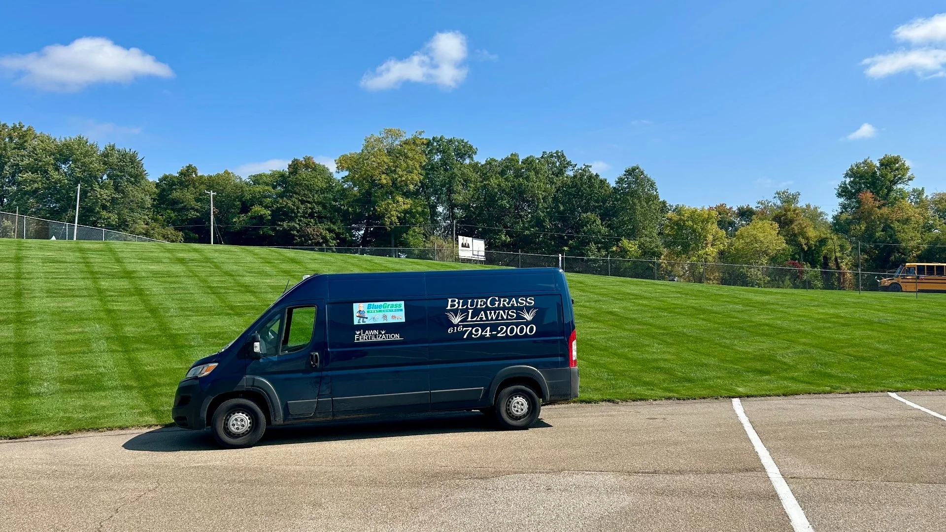 Home in Grand Rapids, MI with green grass that's weed-free.