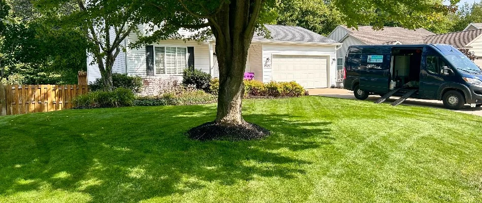 Ada, MI home with a running irrigation system.